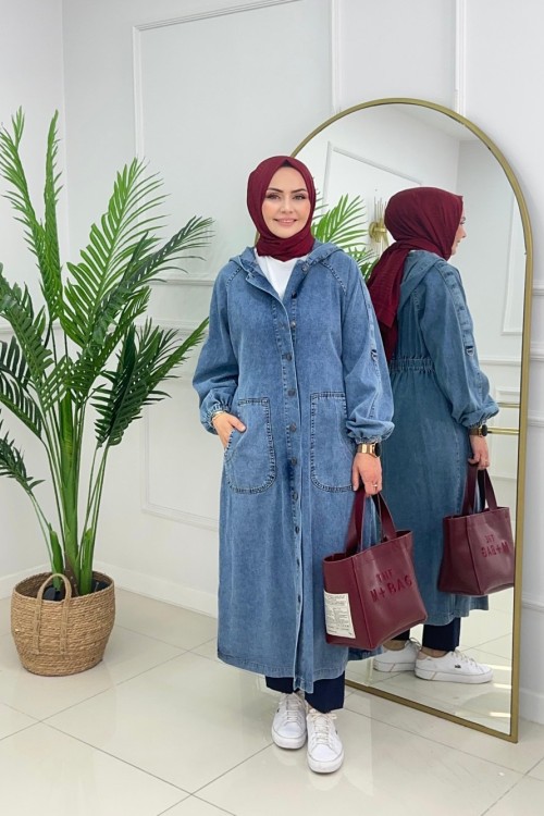 ROSE DENİM KAP - MAVİ