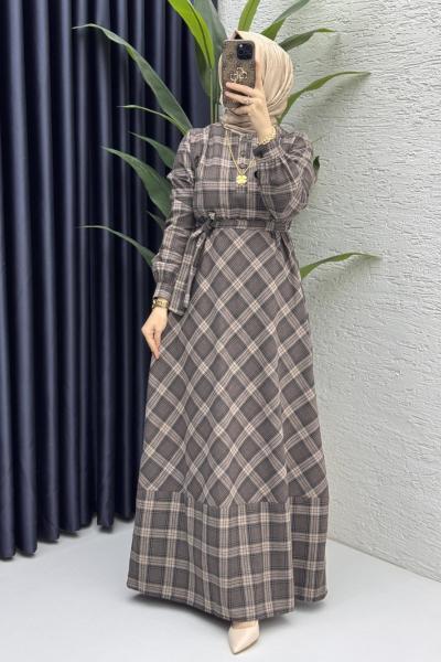 Ekose Elbise Tesettür Giyim