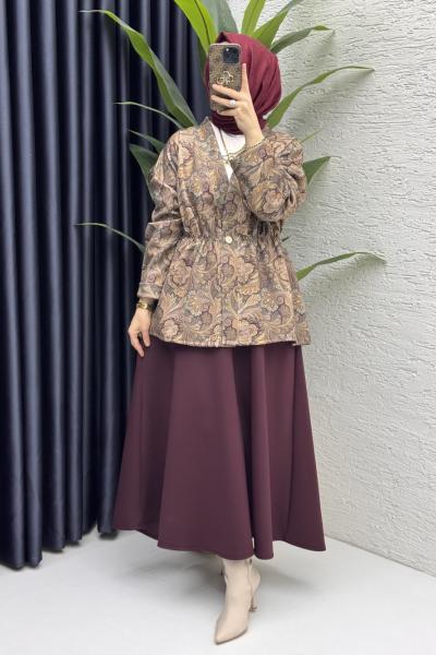 Etnik Etekli Takım Tesettür Giyim